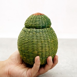 Green Small Macrame <b>Basket</b> <b>For</b> Daily Essentials Vanity Use Jewelry Earrings <b>Storage</b> And Decorative Organizer From India - Product Image 6