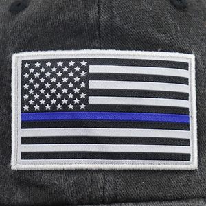 Fashion 6 Panel Hip-Hop Custom Sports Embroidered Denim Washed Cotton Baseball Cap Vintage Leather Brim Distressed Trucker <b>Hat</b> - Product Image 3