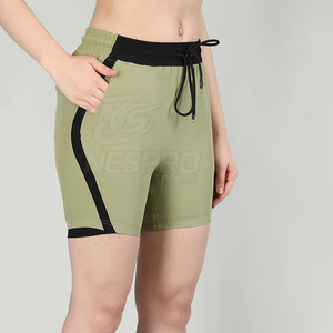 กางเกงขาสั้นสำหรับผู้หญิงสีพื้นระบายอากาศได้ดีกางเกงขาสั้นสำหรับผู้หญิงแบบปรับแต่งได้ - Product Image 3