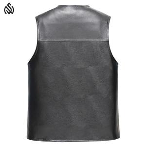 100% cuir véritable hommes gilet gilet étiquettes personnalisées look Vintage respirant hommes gilet en cuir - Product Image 5