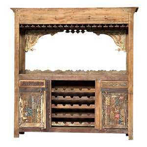 Comptoir de bar en bois sculpté rustique - Product Image 6