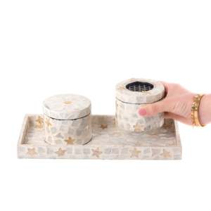 Handmade Mother of Pearl Burner Set with Tray Luxury MOP Incense Burner <b>Gift</b> for Ramadan or Eid <b>Islamic</b> Home Decor Accessory - Product Image 3