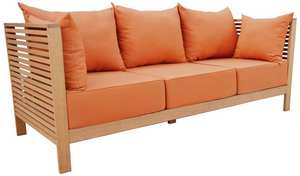 Ensemble de canapés modernes Caterine en teck avec coussins imperméables résistants aux intempéries, meubles d'extérieur durables pour usage hôtelier - Product Image 4