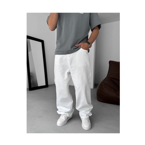 Jean large tissé délavé pour homme Hip Hop Pantalon baggy 100% coton - Product Image 1