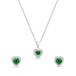 Glamoroso Conjunto de Joyería Nupcial con Circonita Verde y Perlas, Chapado en Oro de 18K, Estilo Vintage - Product Image 1