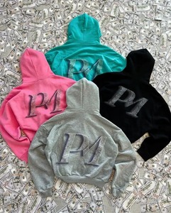 Y2K Retro Winter Solid Logo Hoodies avant pour hommes et femmes Service OEM écologique - Product Image 4