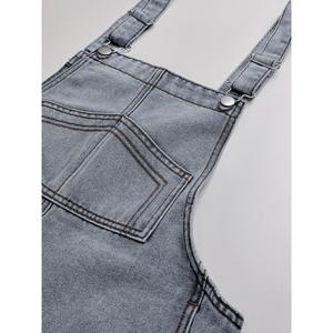 Paola Riboni - Overol Corto de Mezclilla Tejida para Mujer, Corte Holgado, Cintura Alta, Lavado Claro, Estilo Vintage Sencillo, Ropa Casual de Verano - Product Image 5