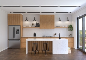 Plans de travail personnalisés pour cuisines et salles de bain en quartz Calacatta, comptoirs préfabriqués en pierre de Carrara Calacata pour projets hôteliers - Product Image 1