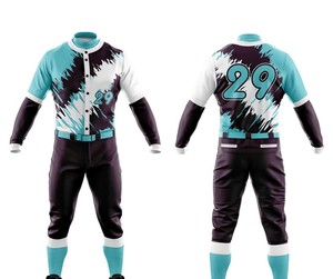 Nouveaux ensembles d'uniformes de baseball vierges personnalisables par impression, sublimés, vente en gros, vêtements de sport unisexe professionnels, séchage rapide - Product Image 1