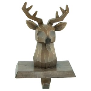 Support de Noël élégant en métal pour bas de Noël Père Noël traîneau renne flocon de neige étoile dorée support de vacances décoratif - Product Image 1