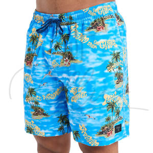 <b>Men's</b> <b>Elastic</b> <b>Waist</b> Mid Rise Swim Board <b>Shorts</b> 100% Polyester Stretch Fabric Wholesale Beachwear - Product Image 3