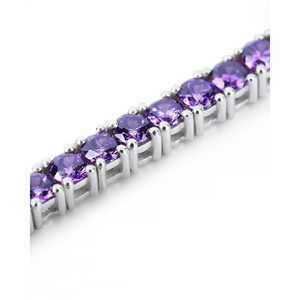 Bracelet Tennis Améthyste en Argent Sterling Zirconia Rond et Or Vermeil 18k en Or/Argent/Or Rose - Product Image 3