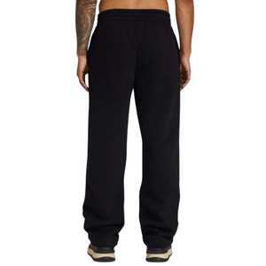 Pantalones de chándal de pierna ancha ligeros negros para hombre, cintura con cordón, ajuste relajado, cómodos joggers de lana, ropa informal para gimnasio - Product Image 2