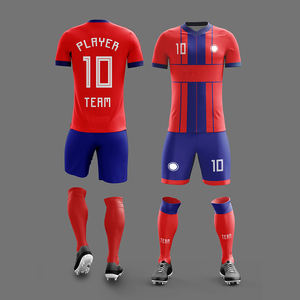 Maillot de football personnalisé pour hommes adultes 100% polyester impression numérique respirant anti-UV extensible antibactérien séchage rapide col rond - Product Image 2