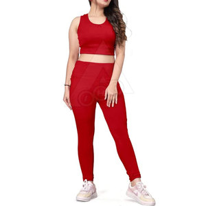 Ensemble de vêtements de sport pour femmes soutien-gorge de yoga et legging long avec poches manches courtes soutien-gorge de sport de fitness - Product Image 1