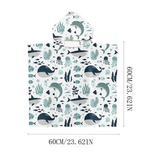 High Quality Hoodie Bath <b>Poncho</b> <b>Towel</b> Organic Cotton Thick Design for <b>Girls</b> Boys Toddler Kids Everyday Style - Product Image 3