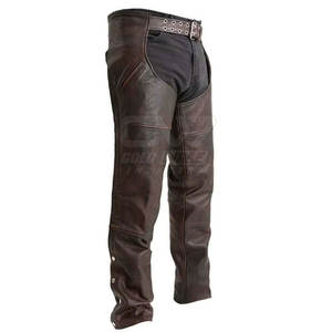 Chaps de cuero para hombre lavados de material duradero de alta calidad al mejor precio al por mayor Chaps de cuero impresos con logotipo personalizado - Product Image 1
