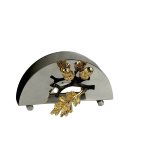 ที่ใส่กระดาษเช็ดปากฐานหินอ่อนสุดหรูพร้อมที่ใส่ผ้าเช็ดปากตกแต่งลายดอกไม้ทองเหลืองสำหรับโต๊ะอาหาร - Product Image 2