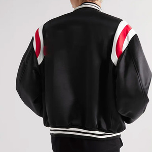 Hot Selling High Quality Fashion Silk Satin Waterproof Reversible Wholesale Varsity Bomber <b>Jackets</b> Custom Color Logo Mens Winter - Product Image 2