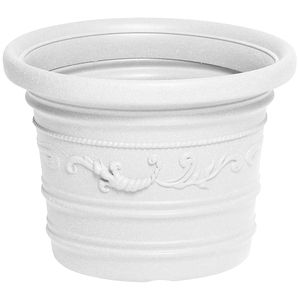 Maceta Redonda Festoned Prestige Blanca de 50 cm - Product Image 1
