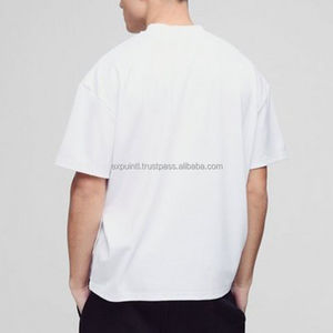 Camiseta para hombre, Camiseta lisa con logotipo personalizado, ropa de calle, Camiseta de algodón pesado con cuello redondo y costilla de gran tamaño para hombre - Product Image 2