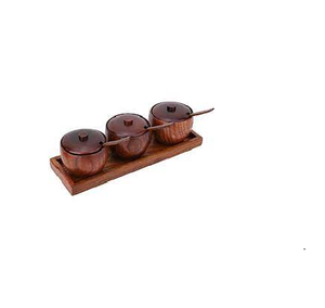 Cuenco suger elegante con cuchara para el hogar, sala de estar, mesa de comedor, tazón de madera para sopa, producto en oferta - Product Image 2