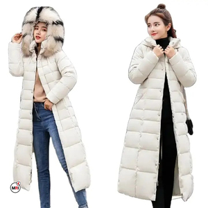 Vente en gros pour femmes Manteau long rembourré de haute qualité, manches longues, respirant, couleurs unies, fourrure, conceptions personnalisées, veste pour femmes - Product Image 3