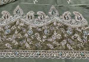 Trajes de seda bordados a mano sin costuras de diseñador moderno para mujer Moda India-Estilo tradicional avanzado para fiestas - Product Image 3