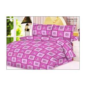 Alluring Vibrant Square Block Floral Design Pure Cotton Bedroom Decor Traditionally Woven Double Bed-sheet Neelkamal Supplier