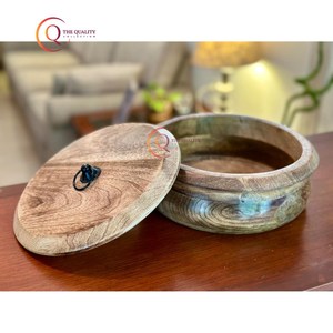 Casseroles marmite avec couvercle forme ronde pour la maison hôtel service alimentaire marmite décorative taille personnalisée marmite en bois - Product Image 2