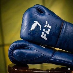 Fly Custom Made Boxing Gloves Cowhide Leather Lace-Up Closure for Wrist <b>Strap</b> Boxing Gloves Professional Competition Gloves - Product Image 5