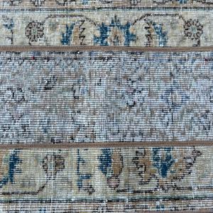 Alfombra Vintage de Estilo Runner de 1.6x9.5 pies (50x290 cm), Alfombra Turca de Lana con Diseño Floral Azul - Product Image 5