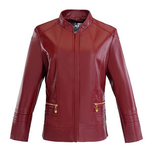 Femmes 2024 nouvelle mode toutes saisons fermeture éclair Faux cuir veste respirant OEM Street Wear coton fini imperméable - Product Image 1