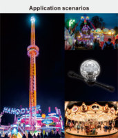 60mm 24V 16pcs Leds Programme RVB Lumières LED Fairground Cabochon Lumière Amusement Amusement Éclairage LED Pixel