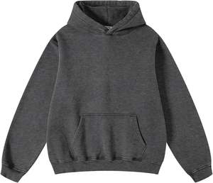<b>Men's</b> Hoodies Oversized Unisex Acid Wash Hoodie Heavyweight Fleece Vintage 100% Carbon <b>Grey</b> <b>Sweatshirt</b> <b>Men</b> Women Streetwear - Product Image 1