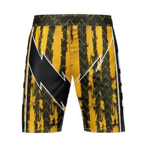 Breathable Sublimated MMA Shorts Men Custom Printing High Slit <b>Elastic</b> <b>Waistband</b> Lightweight Training MMA Shorts - Product Image 1