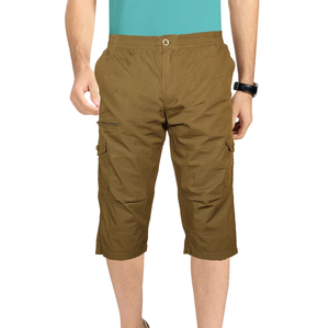 Shorts cargo pour hommes en coton 100% décontractés à la vente chaude avec plusieurs poches respirantes à séchage rapide noir uni - Product Image 4