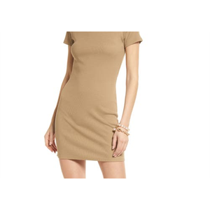 Abito Bodycon a Costine Tan Open Edit Tan Lead XS Senza Spalline Lunghezza al Ginocchio Stile da Festa con Spacchetti Traspiranti Fornitura ODM - Product Image 2
