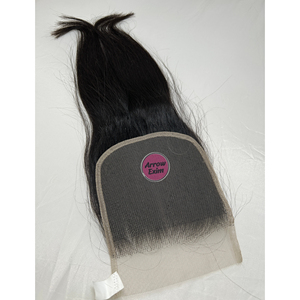 Cabello Humano Indio Remy con Cutícula Alineada Natural, 150% de Densidad, Cierre de Encaje de Doble Nudo 5x5 4x4, Liso - Product Image 1
