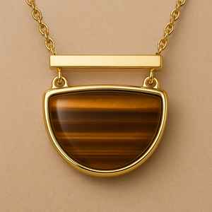 Unisexe 925 Sterling Silver Fine Jewelry Rhodium & Gold Plaqué Cabochon Oeil de Tigre Pendentif Lunette Réglage pour Cadeau d'Anniversaire - Product Image 2