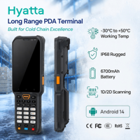 Terminal de collecte de données robuste pour chaîne du froid longue portée, Android 14, IP68, lecteur de codes-barres 1D/2D, 29 touches, batterie interchangeable 6700 mAh