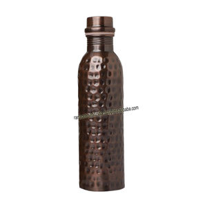 High Demand Antique Copper <b>Water</b> <b>Bottle</b> With Hammered Design Ayurvedic Copper <b>Water</b> Vessel Use in Home Office Gym - Product Image 1