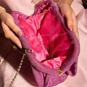 Made in Pakistan Women Fashion <b>Clutches</b> Embroidery Rhinestone Pearl Magnetic Closure High Quality Customizable Sizes Low Price - Product Image 3