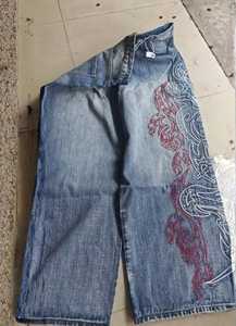 Nuevos Jeans de Mezclilla Cómodos con Cierre de Cordón Bordado, Bolsillos Rectos y Corte Bootcut, Transpirables, Ligeros, Casuales y de Primera Calidad - Product Image 3