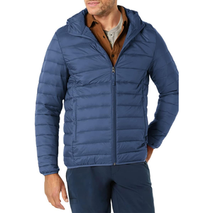 Men's Heavyweight Thermal Puffer Jacket Loose Fit Water Resistant and Windproof Quilted Bubble Design with Front Logo - Product Image 5