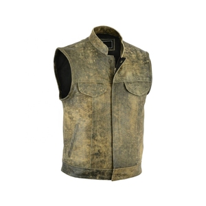 Gilet en cuir de vache respirant imperméable coupe-vent pour moto à manches longues tendance grande taille pour homme - Product Image 5