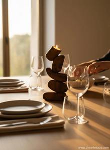 Bougeoir en bois à six colonnes, idéal pour la décoration intérieure, centre de table et éclairage festif, fabriqué à la main en Inde - Product Image 6