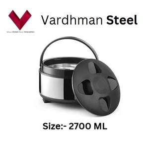 Olla Térmica Grande de Acero Inoxidable de 2700 ML, Fácil de Transportar, con Tapa de Plástico para Alimentos y Cocina - Product Image 5