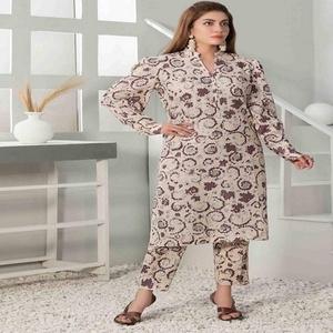 Vente chaude femmes décontracté Khaddar 2 pièces costumes Tawakkal marque coton coutures personnalisées disponibles TAMARA marque personnalisable - Product Image 3