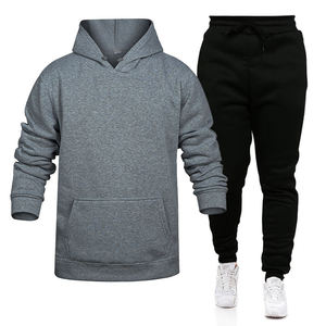 Conjunto Deportivo Unisex de 2 Piezas, Sudadera con Capucha Naranja y Pantalones Deportivos Negros, Color Sólido, Casual, Transpirable, Manga Larga, con Cordón Ajustable, Corte Regular - Product Image 5